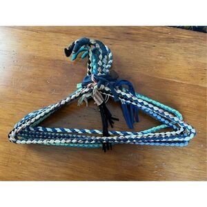 Bundle of vintage, colorful woven hangers